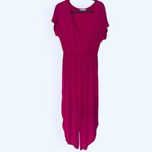 NWOT Rolla Coster Slit Leg Pull On Magenta Jumpsuit Cover Up Size L